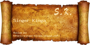 Singer Kinga névjegykártya